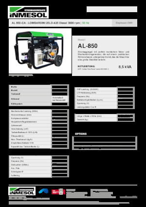 Naftové elektrocentrály INMESOL AL 850-CA
