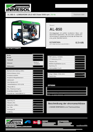 Naftové elektrocentrály INMESOL AL 850-E