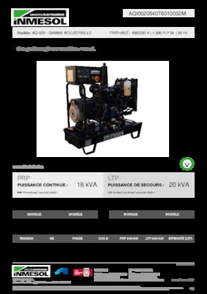 Naftové elektrocentrály INMESOL AQ-020