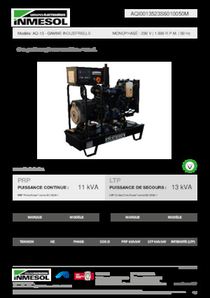 Naftové elektrocentrály INMESOL AQ-13
