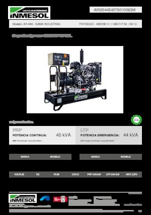 Naftové elektrocentrály INMESOL AR-044