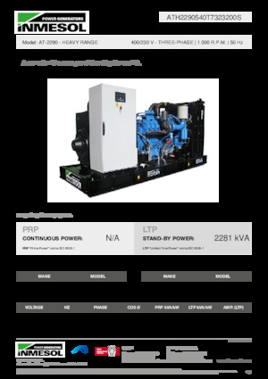 Naftové elektrocentrály INMESOL AT-2290
