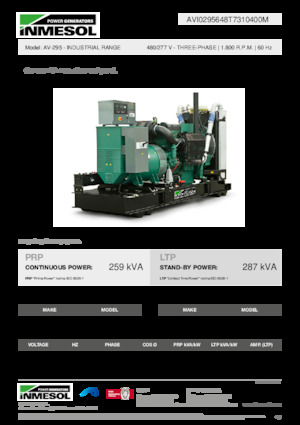 Naftové elektrocentrály INMESOL AV-295
