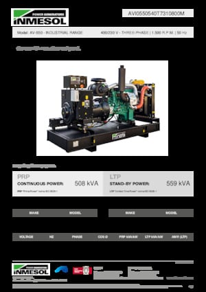 Naftové elektrocentrály INMESOL AV-550