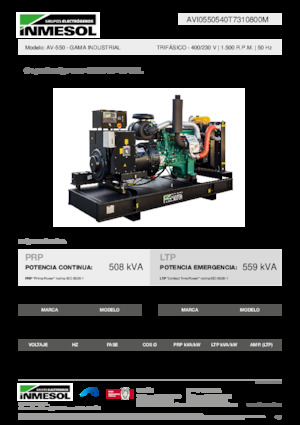 Naftové elektrocentrály INMESOL AV-550
