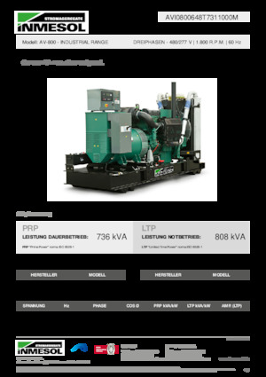 Naftové elektrocentrály INMESOL AV-800