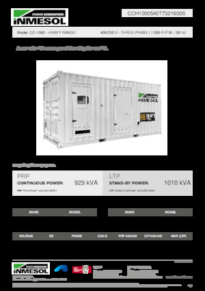 Naftové elektrocentrály INMESOL CC-1000