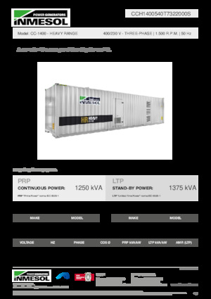 Naftové elektrocentrály INMESOL CC-1400