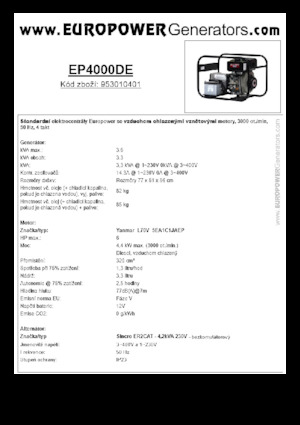 Naftové elektrocentrály Europower EP4000DE (S)
