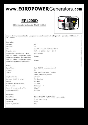 Naftové elektrocentrály Europower EP4200D (S)