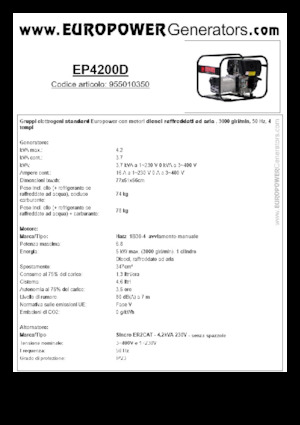 Naftové elektrocentrály Europower EP4200D (S)