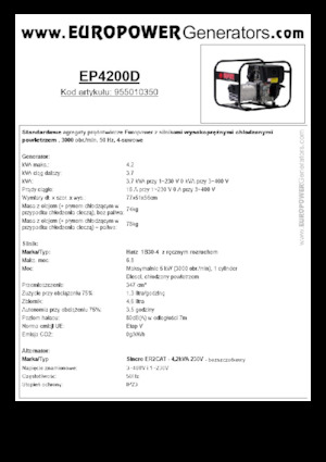 Naftové elektrocentrály Europower EP4200D (S)