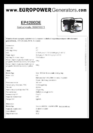 Naftové elektrocentrály Europower EP4200DE (S)