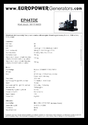 Naftové elektrocentrály Europower EP44TDE (MA)