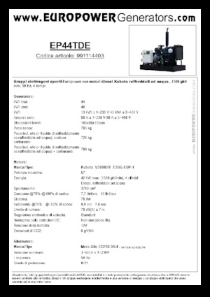 Naftové elektrocentrály Europower EP44TDE (MA)