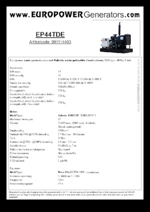 Naftové elektrocentrály Europower EP44TDE (MA)