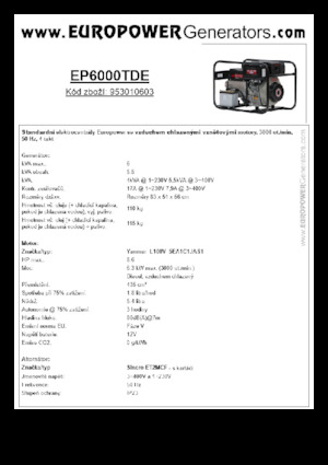 Naftové elektrocentrály Europower EP6000TDE (S)
