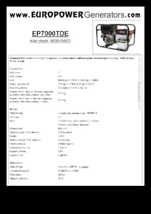 Naftové elektrocentrály Europower EP7000TDE (S)