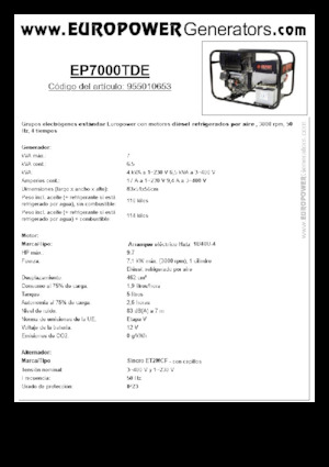 Naftové elektrocentrály Europower EP7000TDE (S)