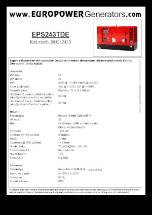 Naftové elektrocentrály Europower EPS243TDE (MA)