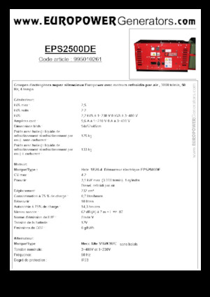 Naftové elektrocentrály Europower EPS2500DE (MA)