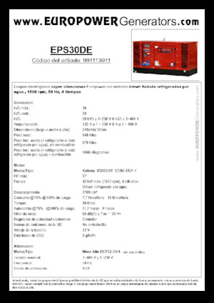 Naftové elektrocentrály Europower EPS30DE (MA)