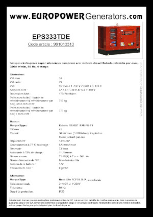 Naftové elektrocentrály Europower EPS333TDE (MA)