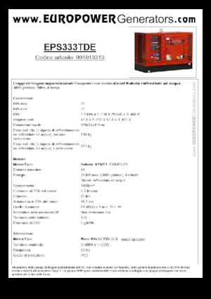 Naftové elektrocentrály Europower EPS333TDE (MA)