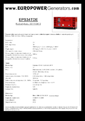 Naftové elektrocentrály Europower EPS34TDE (MA)