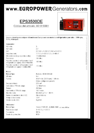 Naftové elektrocentrály Europower EPS3500DE (S)