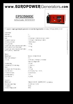 Naftové elektrocentrály Europower EPS3500DE (S)