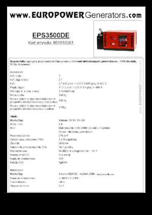 Naftové elektrocentrály Europower EPS3500DE (S)