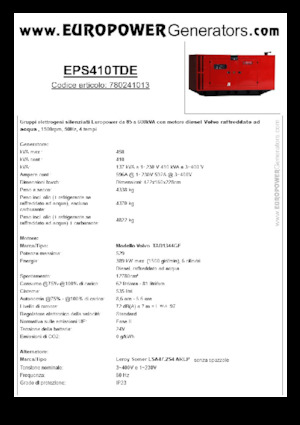 Naftové elektrocentrály Europower EPS410TDE (LS)