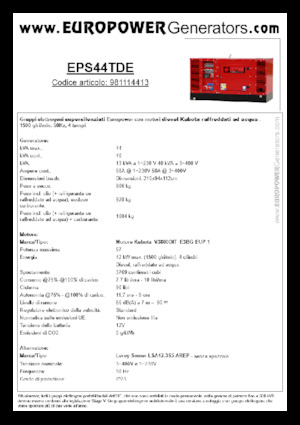 Naftové elektrocentrály Europower EPS44TDE (LS)