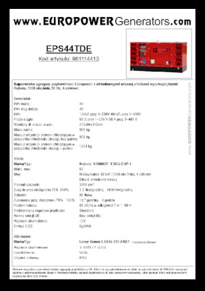 Naftové elektrocentrály Europower EPS44TDE (LS)