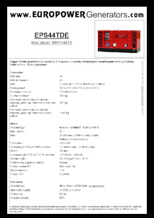 Naftové elektrocentrály Europower EPS44TDE (MA)