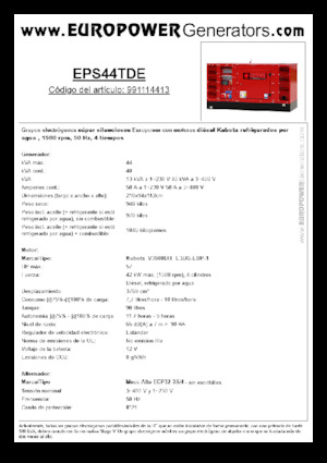 Naftové elektrocentrály Europower EPS44TDE (MA)