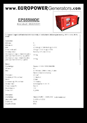 Naftové elektrocentrály Europower EPS5500DE (S)