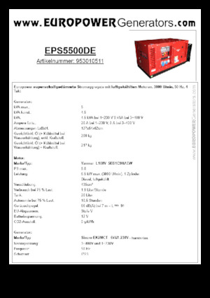 Naftové elektrocentrály Europower EPS5500DE (S)