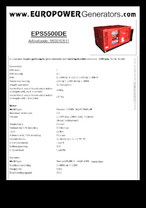 Naftové elektrocentrály Europower EPS5500DE (S)