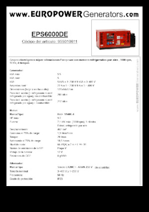 Naftové elektrocentrály Europower EPS6000DE (S)