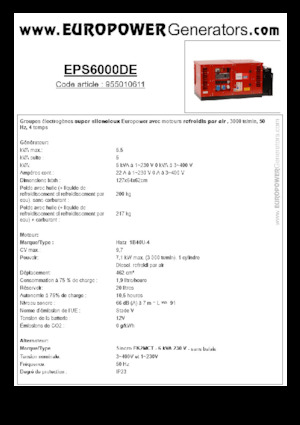 Naftové elektrocentrály Europower EPS6000DE (S)