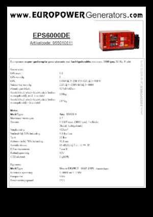 Naftové elektrocentrály Europower EPS6000DE (S)