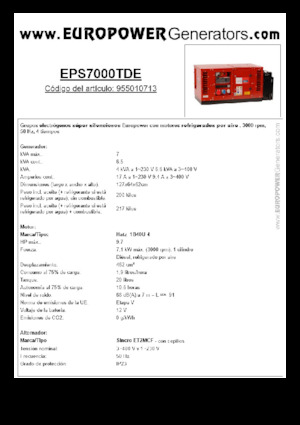 Naftové elektrocentrály Europower EPS7000TDE (S)