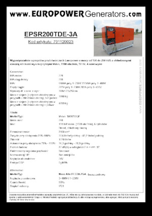 Naftové elektrocentrály Europower EPSR200TDE-3A (MA)