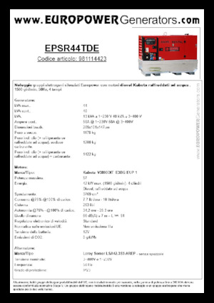 Naftové elektrocentrály Europower EPSR44TDE (LS)
