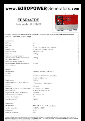 Naftové elektrocentrály Europower EPSR44TDE (MA)