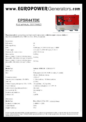 Naftové elektrocentrály Europower EPSR44TDE (MA)
