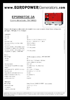 Naftové elektrocentrály Europower EPSR60TDE-3A (LS)
