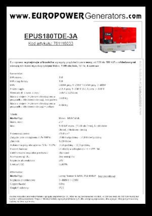 Naftové elektrocentrály Europower EPUS180TDE-3A (LS)